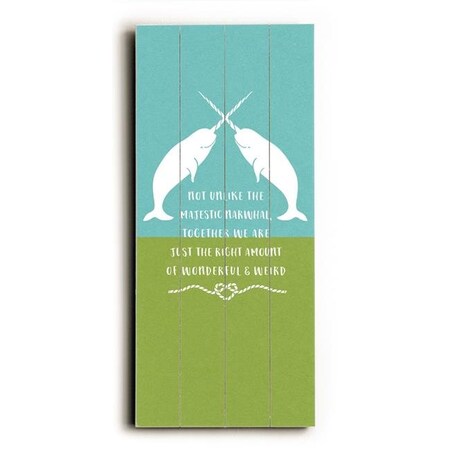 One Bella Casa One Bella Casa 82819PW1216 12 x 16 in. Narwhal Planked Wood Wall Decor; Multicolor 82819PW1216